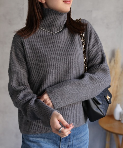 sakishimatokyo ニット セーター アクリル混ベーシックハイネック