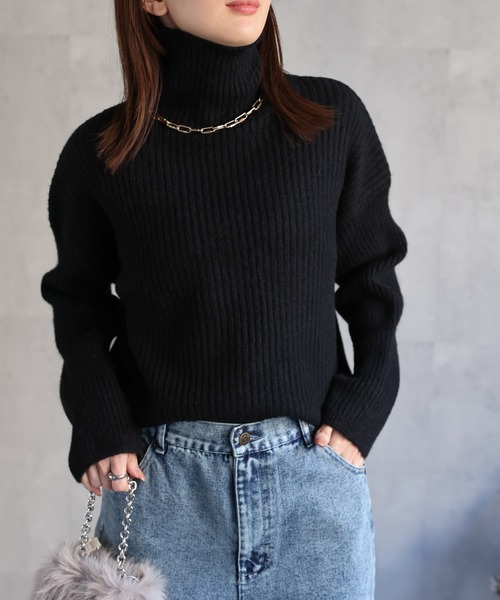 sakishimatokyo ニット セーター アクリル混ベーシックハイネック