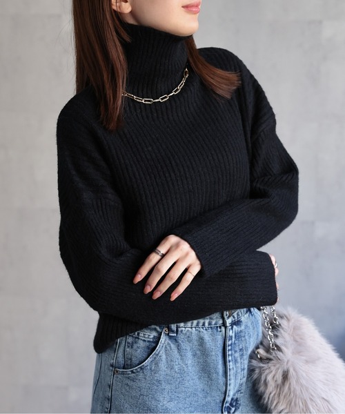 sakishimatokyo ニット セーター アクリル混ベーシックハイネック