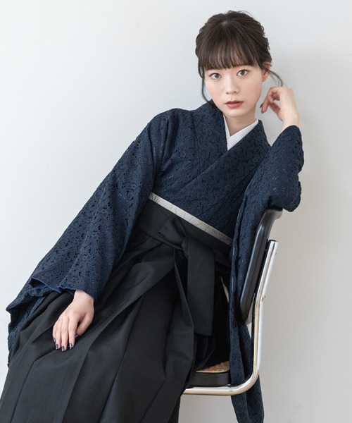 着物 卒業式 レース生地が優美なレディース袴4点セット （着物・襦袢・下帯・袴） レディース_6