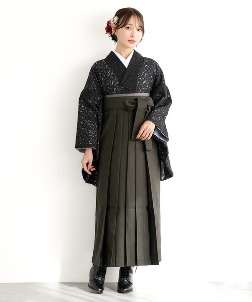 着物 卒業式 レース生地が優美なレディース袴4点セット （着物・襦袢・下帯・袴） レディース_16