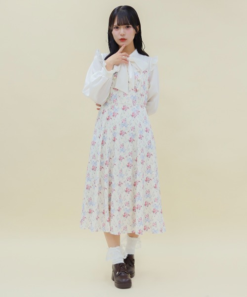 axes femme ワンピース　リボン　ブラウス axes femme｜リボン*フラワーレースワンピース | Rakuten