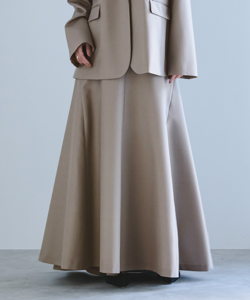 NOBLE ELENI/エルニ ウールモヘヤポプリンロングスカート NOBLE スカート 「追加」ELENI/エルニ ウールモヘヤポプリン