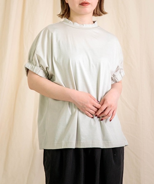 【★10%OFF】SALE セール prit プリット 服 70/2 コンパクト天竺 クルーネックTシャツ P92535 ブランド レディース トップス Tシャツ 半袖 5分 5分袖 無地 prit tシャツ 「prit」 コンパクト天竺 モックネック袖ゴムPO