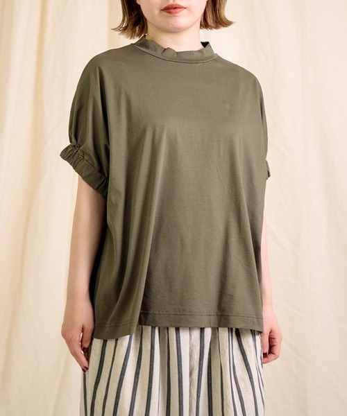 prit Tシャツ prit tシャツ 「prit」 コンパクト天竺 モックネック袖ゴムPO
