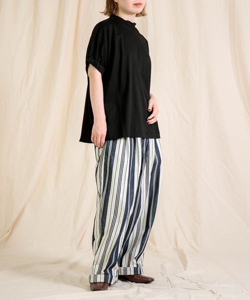 prit tシャツ 「prit」 コンパクト天竺 モックネック袖ゴムPO