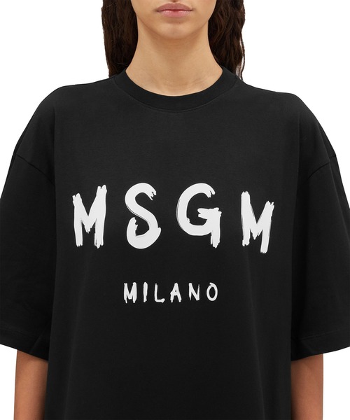msgm ワンピース MSGM ワンピース 「Basic Color」MSGM ブラッシュロゴ Tシャツ
