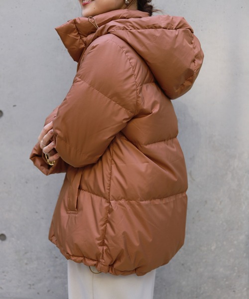 SLOBE IENA フード付き　ベージュ　ダウンジャケット SLOBE IENA（スローブイエナ）の「中綿フードブルゾン◇（ダウン