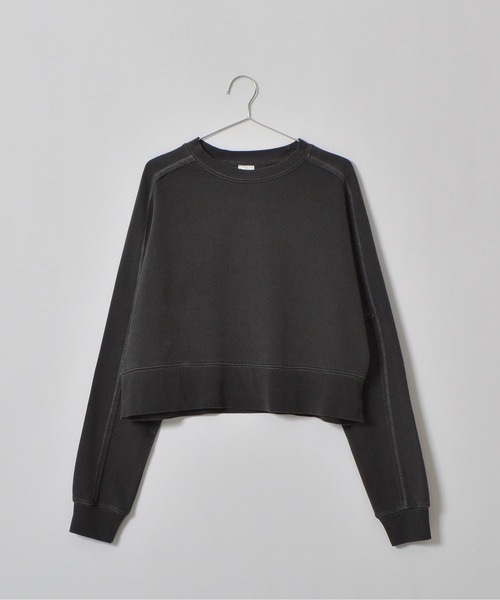 トレーナー スウェット spiritoso 裏毛ピグメントラグランクロップドスウェット レディース spiritoso トレーナー スウェット 「spiritoso」裏毛ピグメント