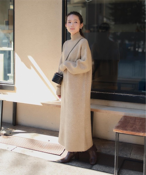 「titivate」 ニットワンピース M ベージュ レディース_画像5