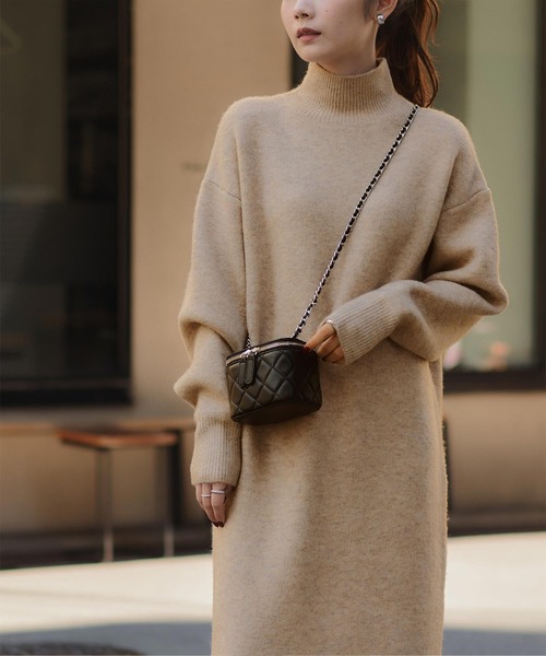 「titivate」 ニットワンピース M ベージュ レディース_画像6