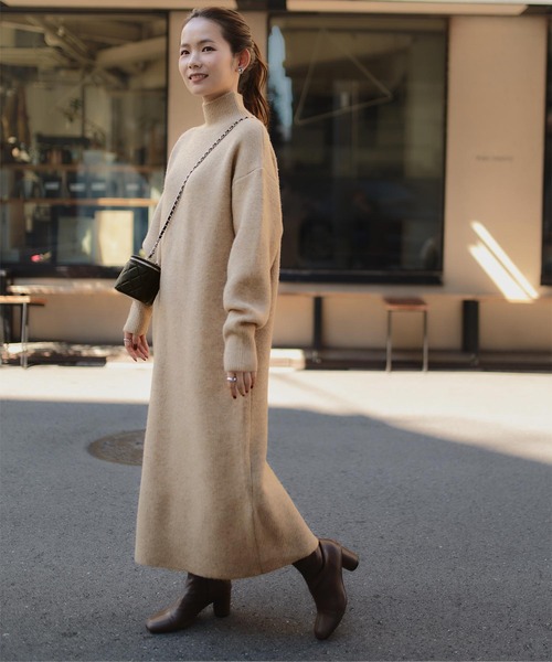 「titivate」 ニットワンピース M ベージュ レディース_画像7