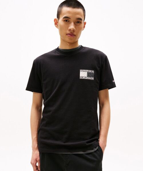 TOMMY JEANS tシャツ レギュラーペイズリーフラッグTシャツ