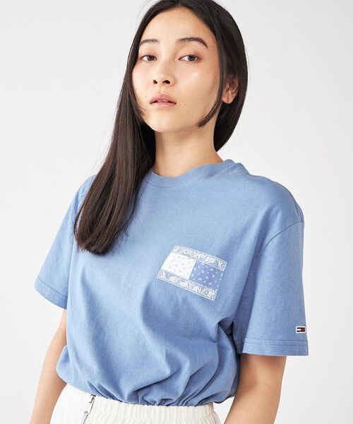 [ JEANS] リラックスペイズリーフラッグTシャツ ★大人気★ TOMMY JEANS tシャツ リラックスペイズリーフラッグTシャツ