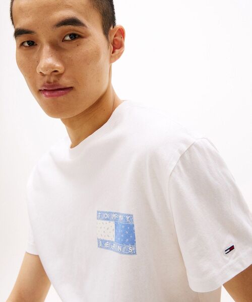 [ ] ペイズリー フラッグ Tシャツ (blue) TOMMY JEANS tシャツ レギュラーペイズリーフラッグTシャツ