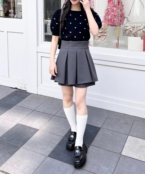 INGNI ニット セーター クルーネックハート刺繍ニット