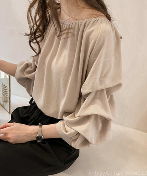 tシャツ トリコットジャージー タックギャザープルオーバー レディース トリコットジャージー タックギャザープルオーバー