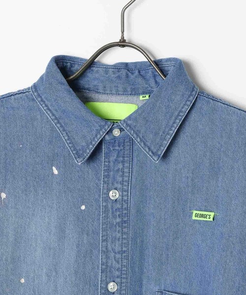 George's シャツ ペイントデニムシャツ メンズ レディース : ZOZOTOWN