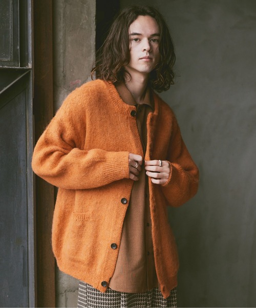 Casper John（キャスパージョン） ニットカーディガン MEDIUM オレンジ