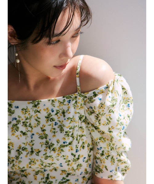 FRAY I.D ワンピース フルーツプリント2wayオフショルワンピース