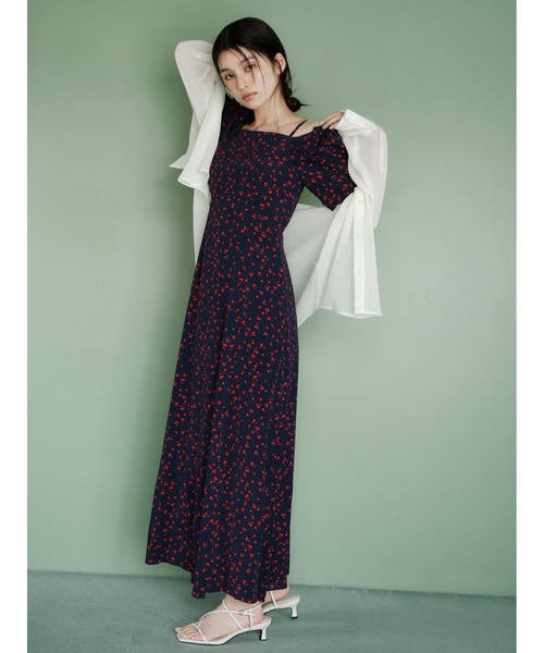 FRAY I.D ワンピース フルーツプリント2wayオフショルワンピース