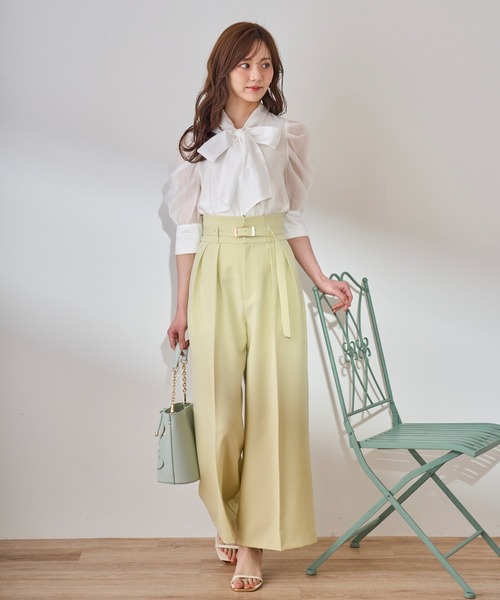 新品♡トランテアンソンドゥモード♡ジョーゼットパフスリーブブラウス♡ 31 Sons de mode（トランテアン ソン ドゥ モード）の「BIGボウタイ