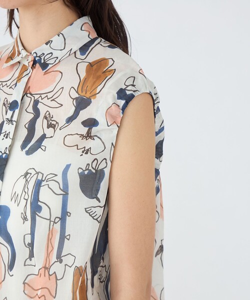 TOMORROWLAND collection シャツワンピース ブルーナリーフ
