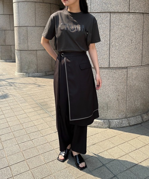 tシャツ 「＆g'aime」ロゴレザーベルトTシャツ　Logo Belted Tee レディース &g'aime tシャツ 「＆g'aime」ロゴレザーベルトTシャツ Logo