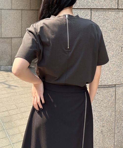 &g'aime tシャツ 「＆g'aime」ロゴレザーベルトTシャツ Logo