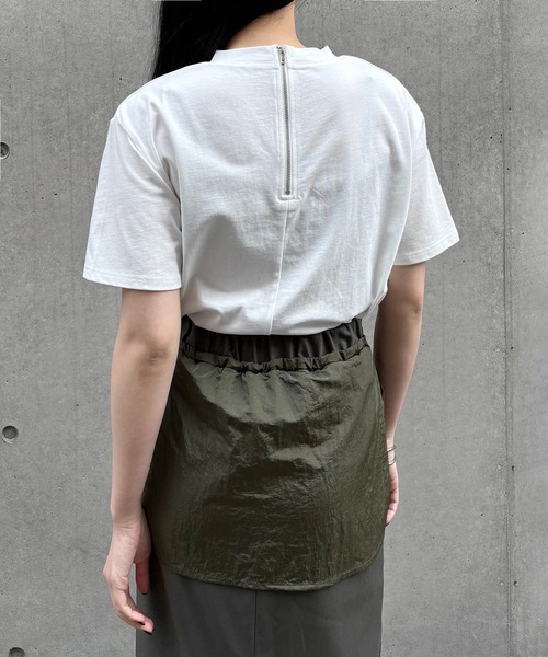 tシャツ 「＆g'aime」ロゴレザーベルトTシャツ　Logo Belted Tee レディース &g'aime tシャツ 「＆g'aime」ロゴレザーベルトTシャツ Logo