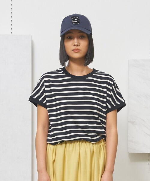 tシャツ 「WOMEN」ボーダーキャップスリーブ Tシャツ レディース