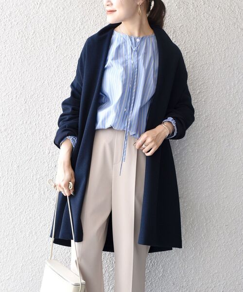 「SHIPS」 カーディガン ONE SIZE ネイビー レディース