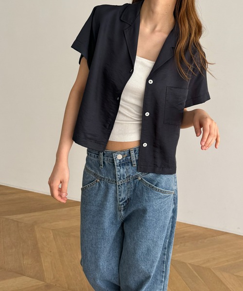 ブラウス シャツ El mar　テンセル開襟シャツ レディース CANAL JEAN ブラウス シャツ El mar テンセル開襟シャツ