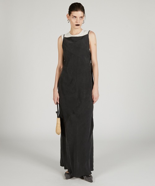 ワンピース Wellness Open Back Rib Long Dress Stretchy Rib Cut-out Maxi Dress（マキシ丈/ロングワンピース