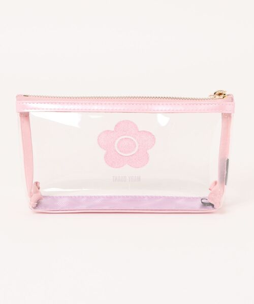 MARY QUANT* クリアデイジーピンクロゴ スクエアペンケース MARY QUANT クリアデイジーピンクロゴ スクエアペンケース