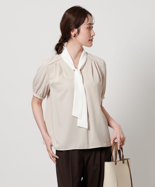 新品 UNITED ARROWS ボウタイ ショートスリーブ ブラウス UNITED ARROWS ブラウス シャツ ボウタイ ショートスリーブ