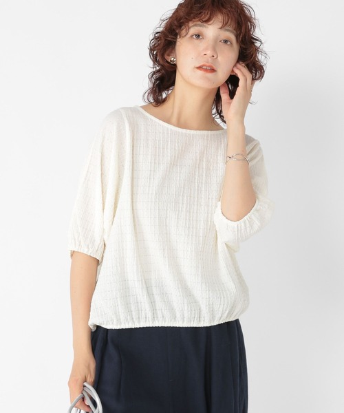 ぴ*ら様 ebure ♪ シルク バルーンスリーブシャツ　セットアップ可能 ドゥー ベル Doux Belle 秋新作 シャツ スタンドカラーシャツ
