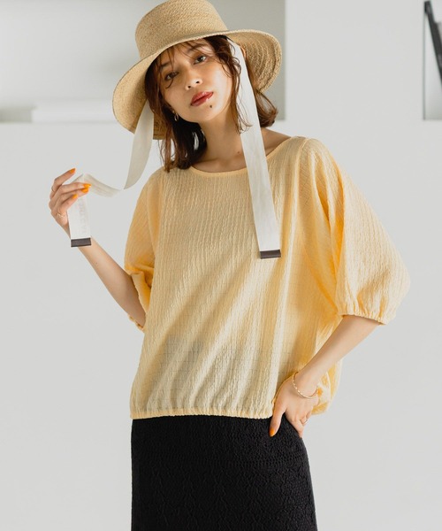 マルチサイズ ブラウス シャツ バルーンスリーブプルオーバーシャツ レディース JEANASIS ブラウス シャツ マルチWAYバルーンブラウスSS/497074