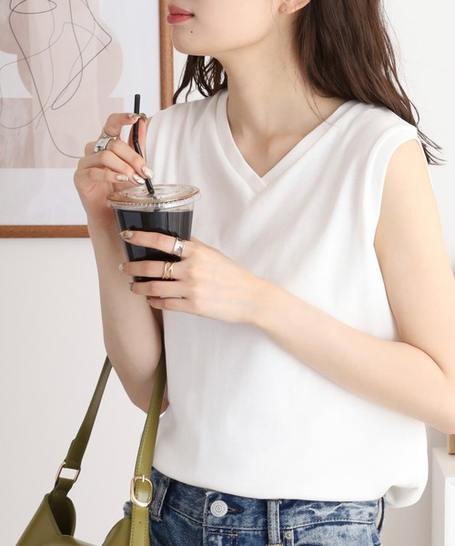 atONE（アットワン） スマホショルダー tシャツ Vネックノースリーブ
