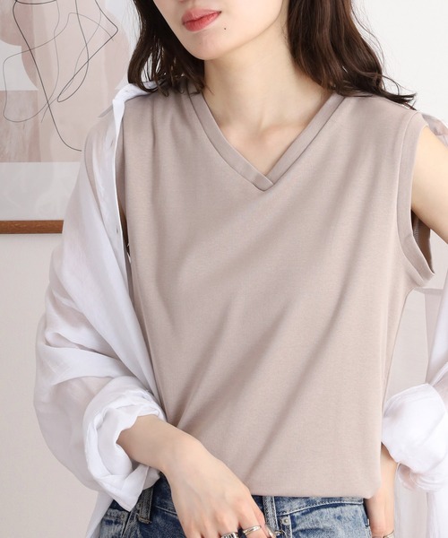 atONE（アットワン） スマホショルダー tシャツ Vネックノースリーブ