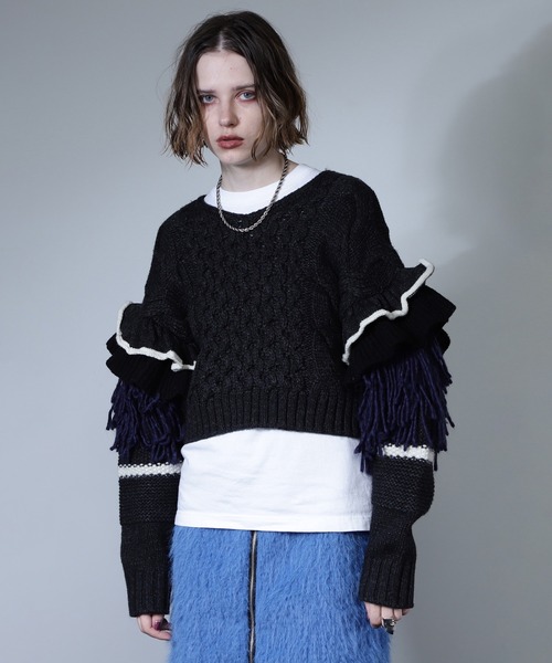 ニット セーター (mici)Decorative cable knit レディース