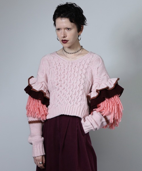 ROSE BUD ニット セーター (mici)Decorative cable knit