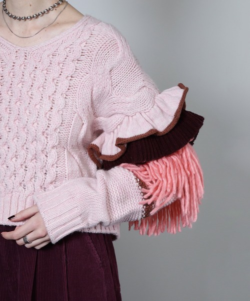 ニット セーター ROSE BUD KNIT レディース ROSE BUD ニット セーター (mici)Decorative cable knit