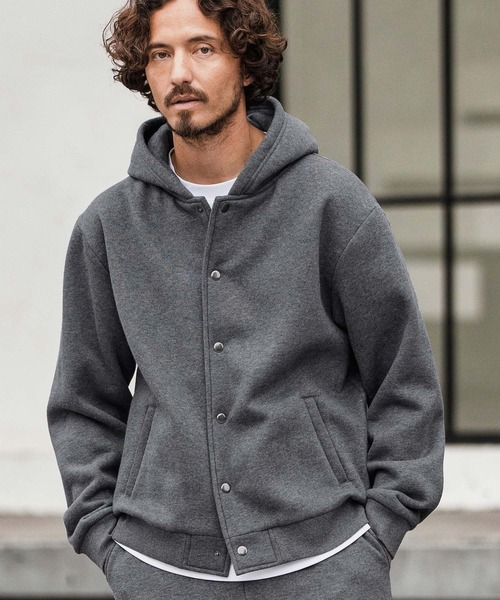 メンズパーカー（ジップ、ボタン：ボタン留め）｜トップス