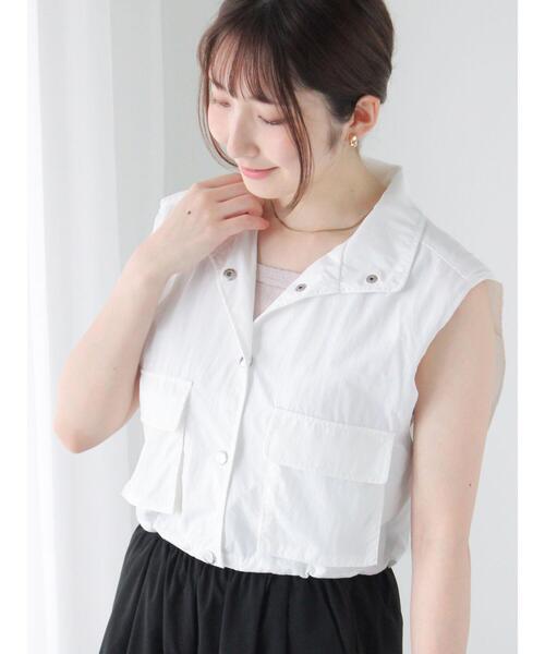 HER ショートベスト Te chichi TERRASSE ベスト ジレ ナイロンショートベスト レディース