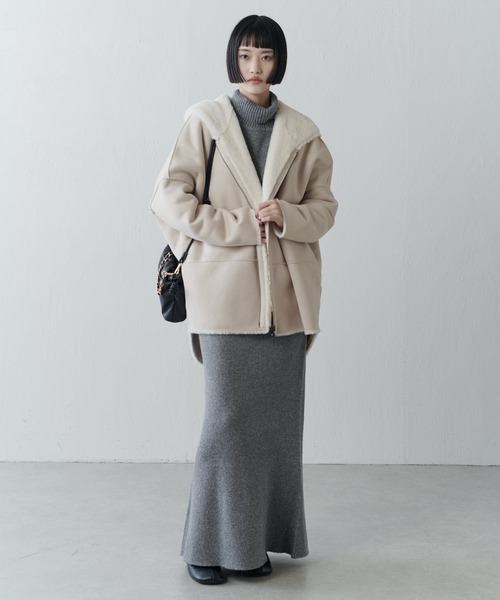 Lui's（ルイス） ムートンコート ボアコート フェイクムートンコクーン