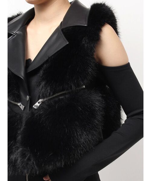 GYDA（ジェイダ） ベスト ジレ GGスライダーライダースファーベスト