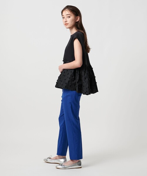 UNITED ARROWS ブラウス シャツ リボン カットジャガード コンビ