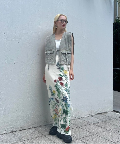 Ameri　ESMERALDA IN FULL BLOOM SKIRT Ameri（アメリ） ロング スカート ESMERALDA IN FULL BLOOM SKIRT