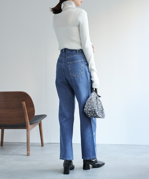「sakishimatokyo」 加工デニムパンツ LARGE ライトブルー レディース